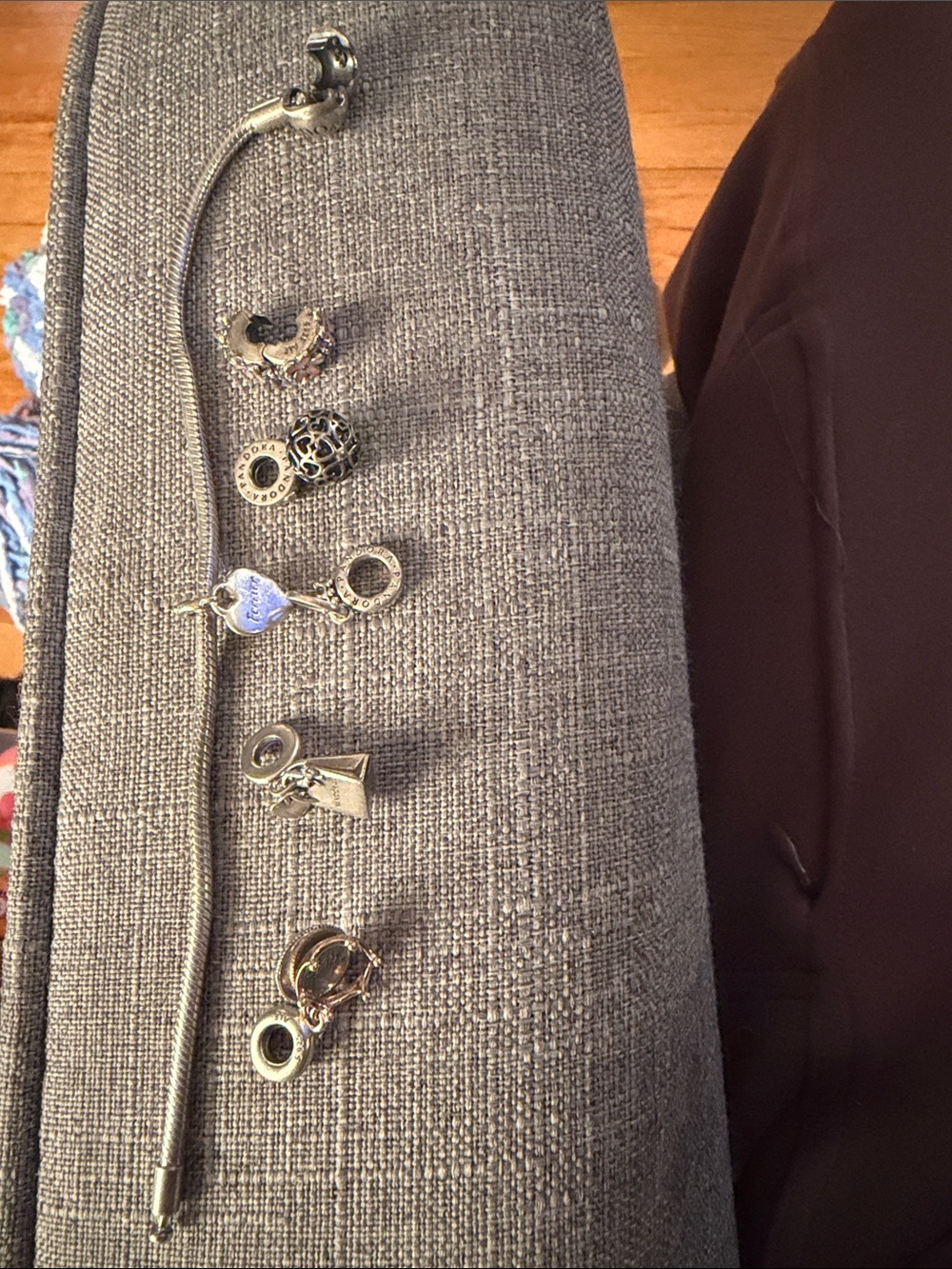 Silver Charm Bracelet with Multiple Silver Charms
Pandora